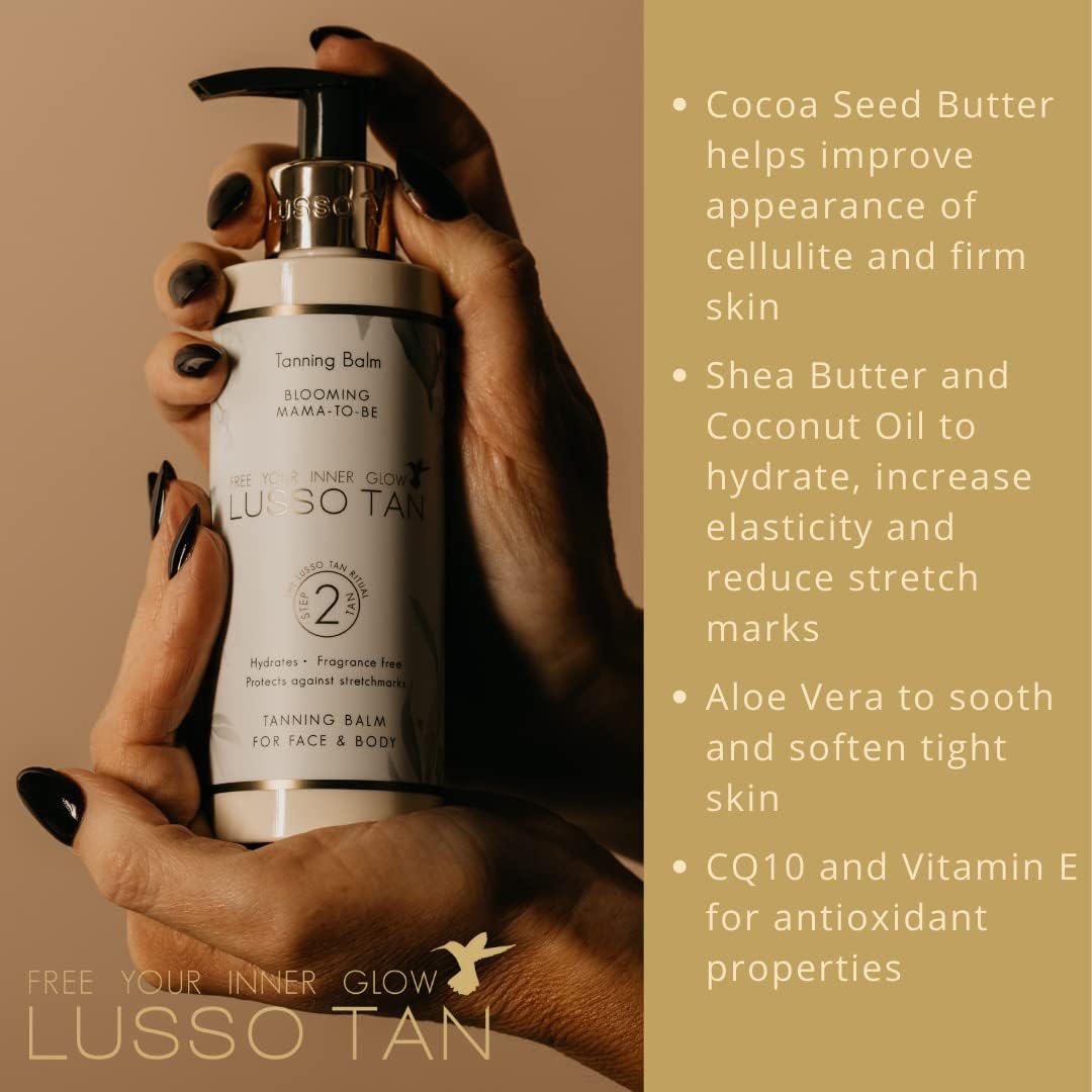 LUSSO TAN Mama-To-Be Tanning Pregnancy-Safe False For Face Body NEW 200ml VEGAN