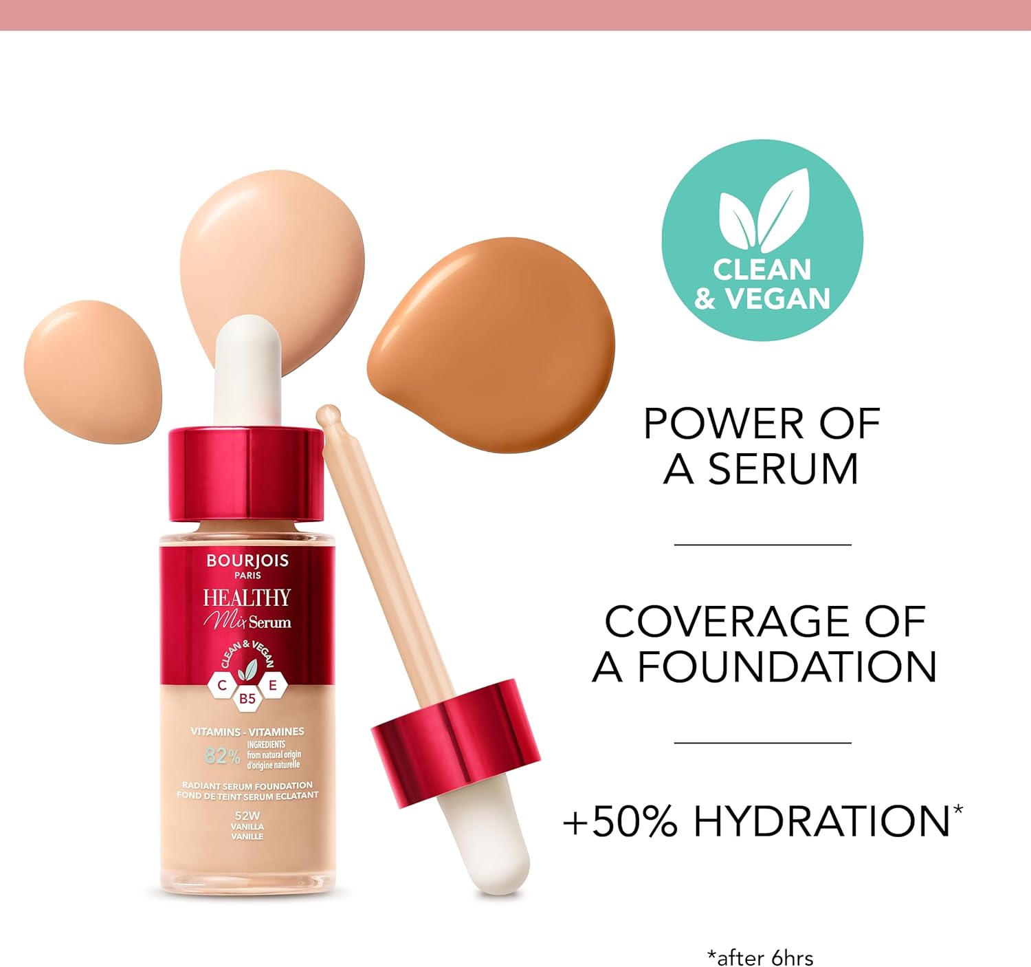 Bourjois Healthy Mix Clean Foundation Serum 55N Deep Beige, 30 ml