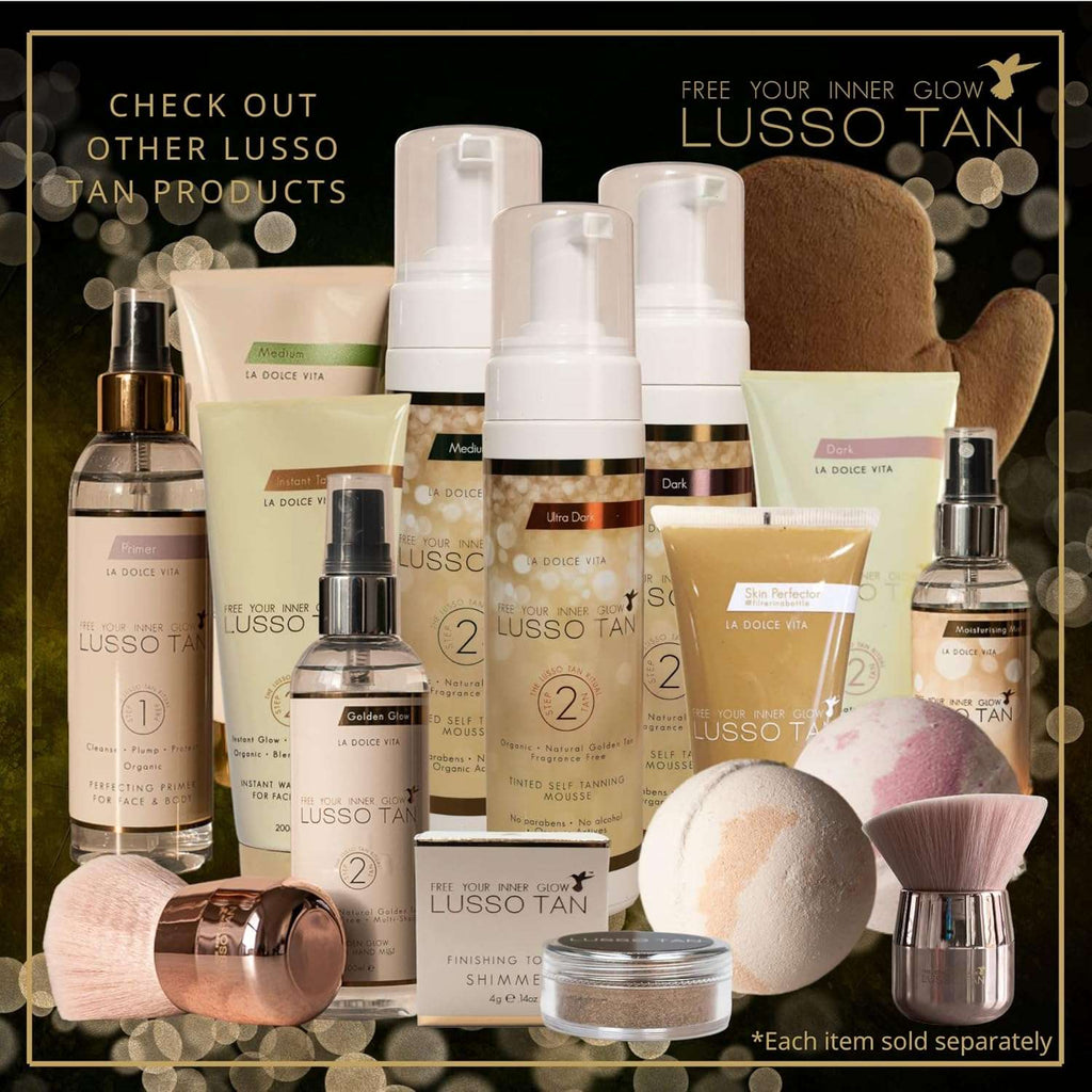 Lusso Tan Golden Glow Mist for Face & Hands – Light Gradual Tanning Spray | Organic, Vegan & Cruelty-Free | Natural Golden Tan with Vitamins