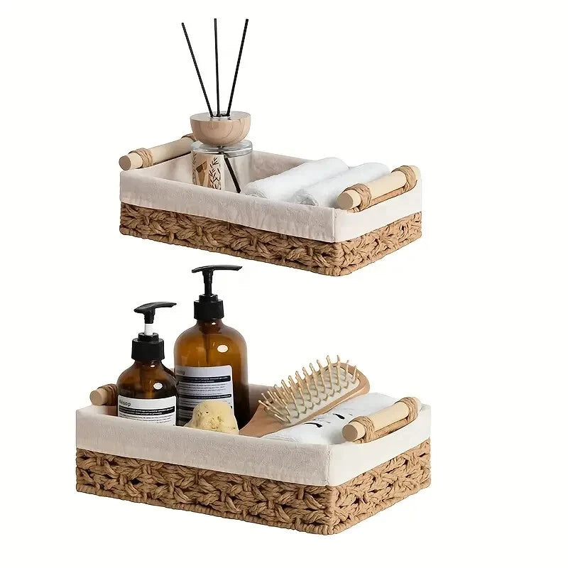 Small Willow Woven Basket – Natural Storage Basket for Bathroom, Shelves & Home