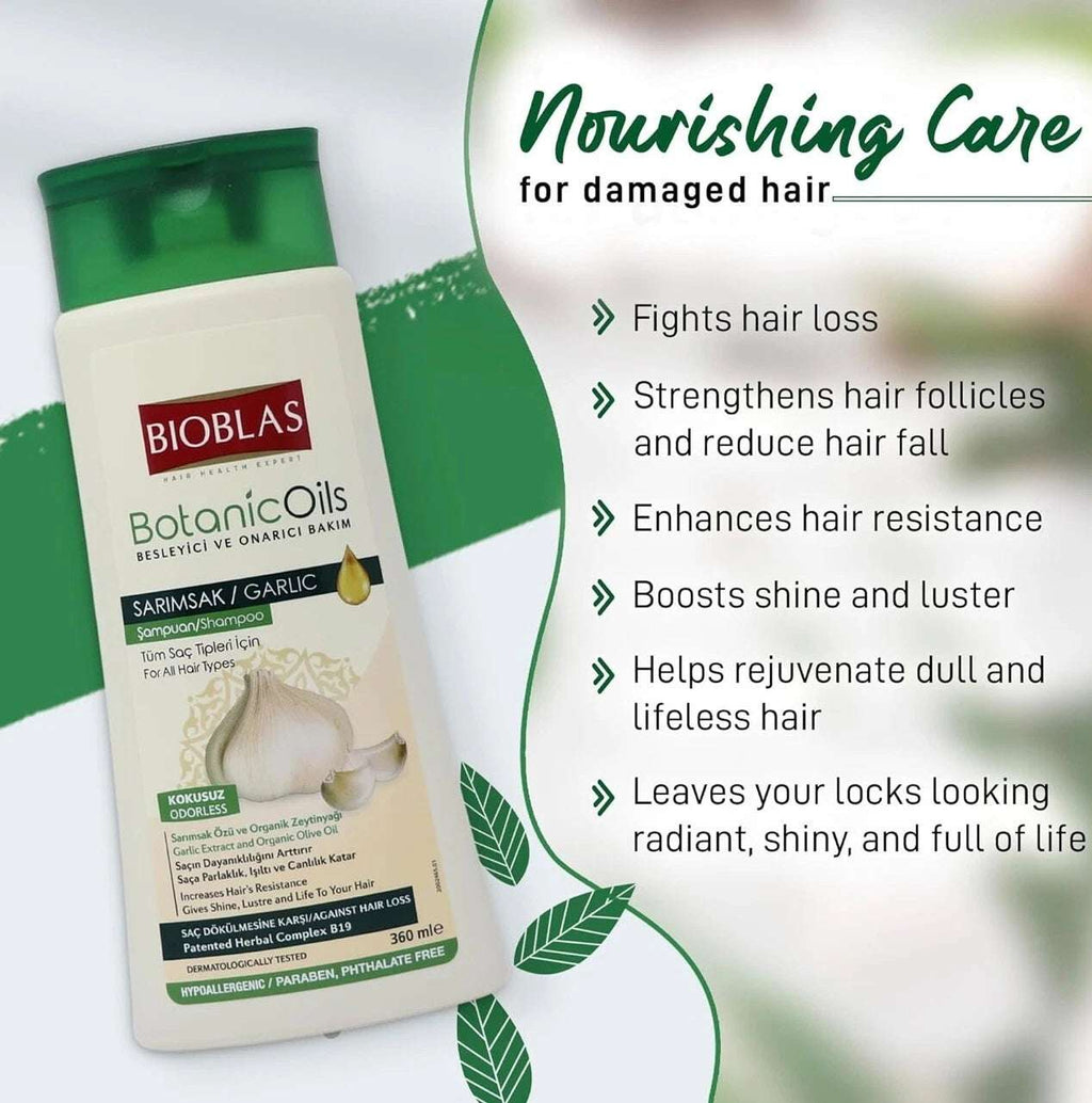 Garlic Shampoo 500 ml Bioblas, Odourless, Anti Hair Loss Women and Men