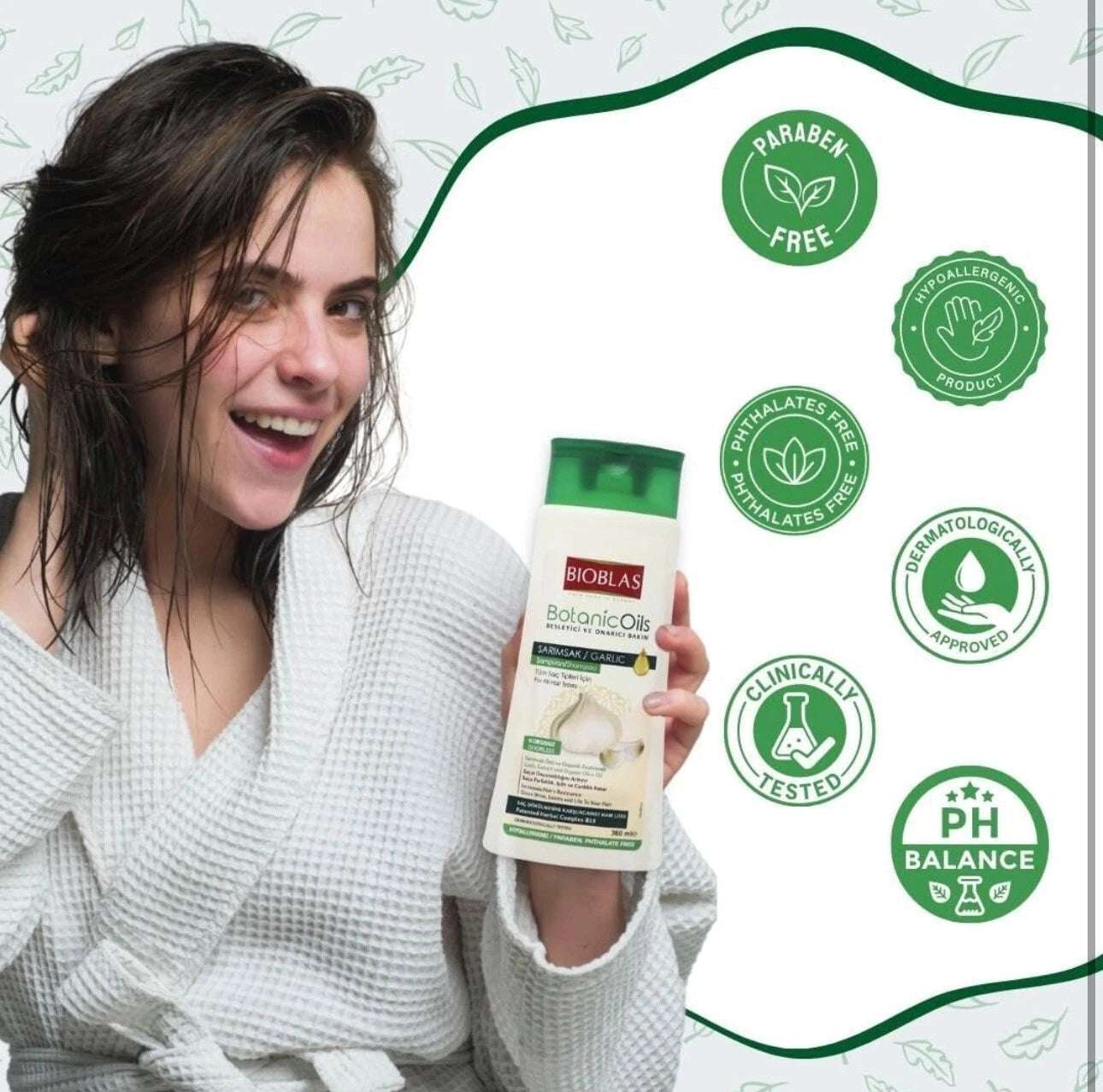 Garlic Shampoo 500 ml Bioblas, Odourless, Anti Hair Loss Women and Men